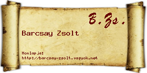 Barcsay Zsolt névjegykártya